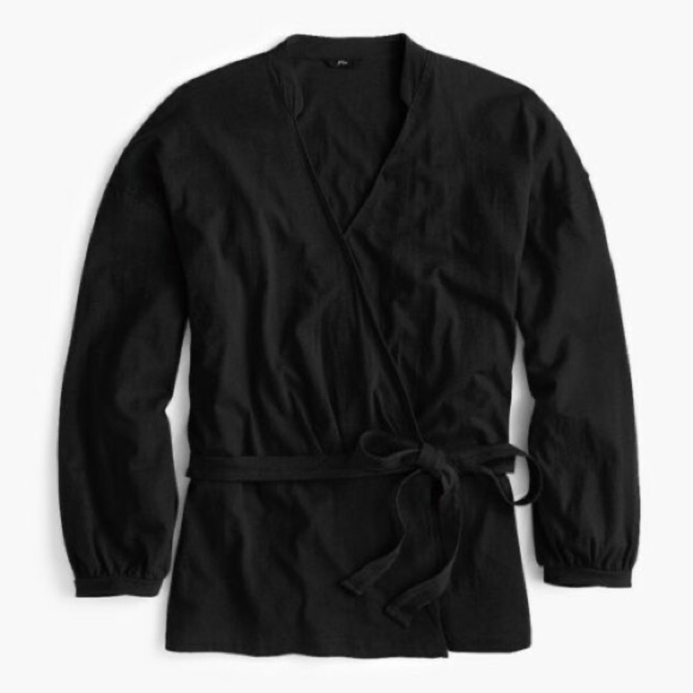 NWOT J. Crew Wrap & Tie Top | Black |